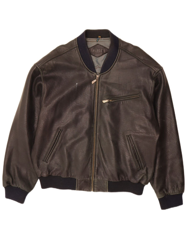 Trapper Ανδρικό Δερμάτινο Μπουφάν IT 54 2XL Μαύρο