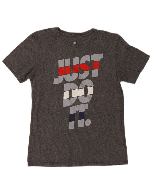 Nike Womens Graphic T-Shirt Top UK 10 Small Grey Cotton