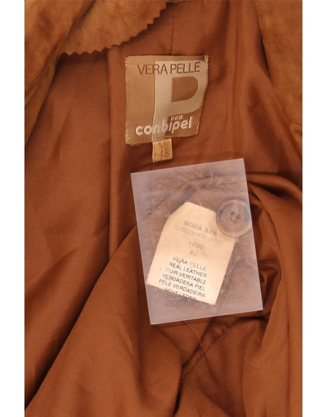 CONBIPEL Γυναικείο Suede Blazer Jacket IT 48 XL Καφέ Δερμάτινο με 2 κουμπιά