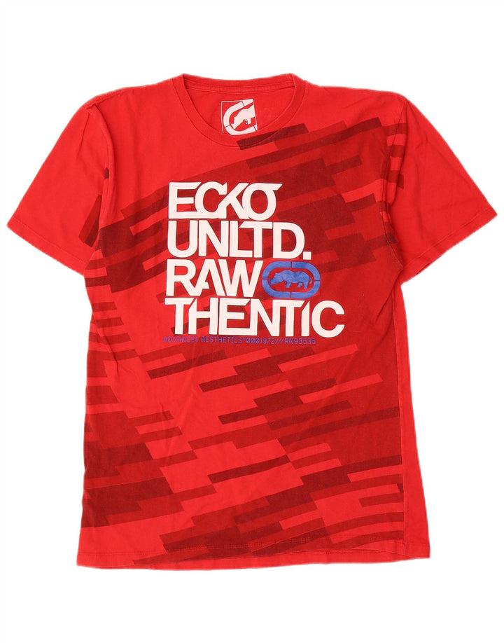 Ecko Unltd Ανδρικό γραφικό T-Shirt Top Μικρό κόκκινο γεωμετρικό βαμβακερό