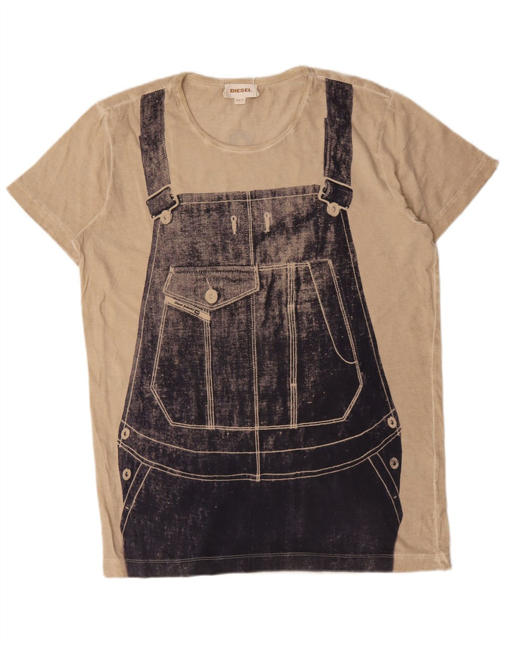 Ανδρικό γραφικό T-Shirt Diesel Top Large Beige