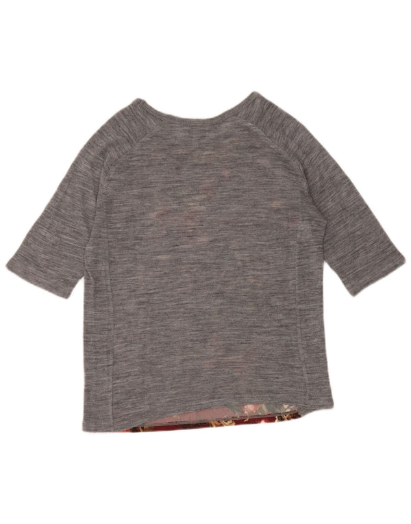 Zara Γυναικείο Trafaluc Top 3/4 μανίκι UK 12 Medium Grey Floral