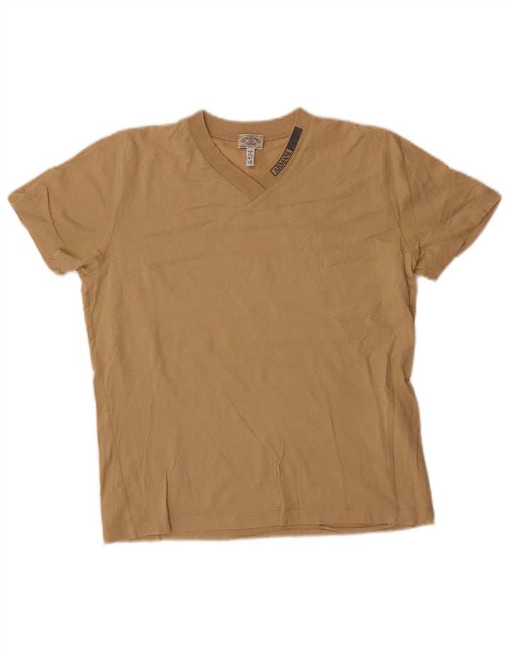 Armani Jeans Γυναικείο T-Shirt Top IT 44 Medium Beige βαμβακερό