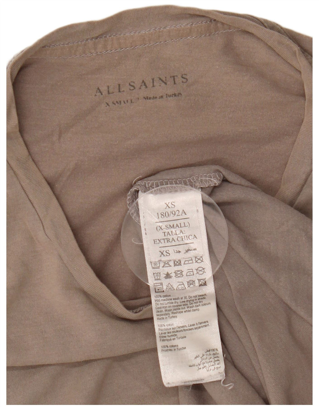 Ανδρικό T-Shirt ALL SAINTS Top XS Γκρι βαμβακερό