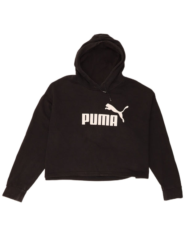 Puma Γυναικείο Crop Graphic Oversized Hoodie Jumper UK 18 XL μαύρο βαμβακερό