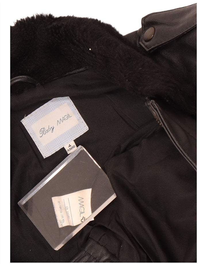 Magil Girls Leather Jacket 3-4 Years Μαύρο