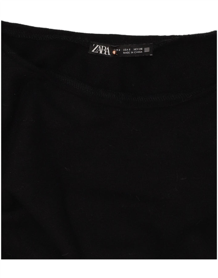 Zara Γυναικείο τοπ μακρυμάνικο UK 10 Small Black