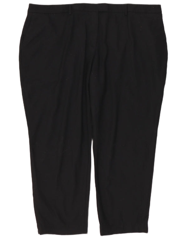 Marks & Spencer Γυναικεία Ψηλόμεση Παντελόνι UK 22 3XL W44 L25 Μαύρο