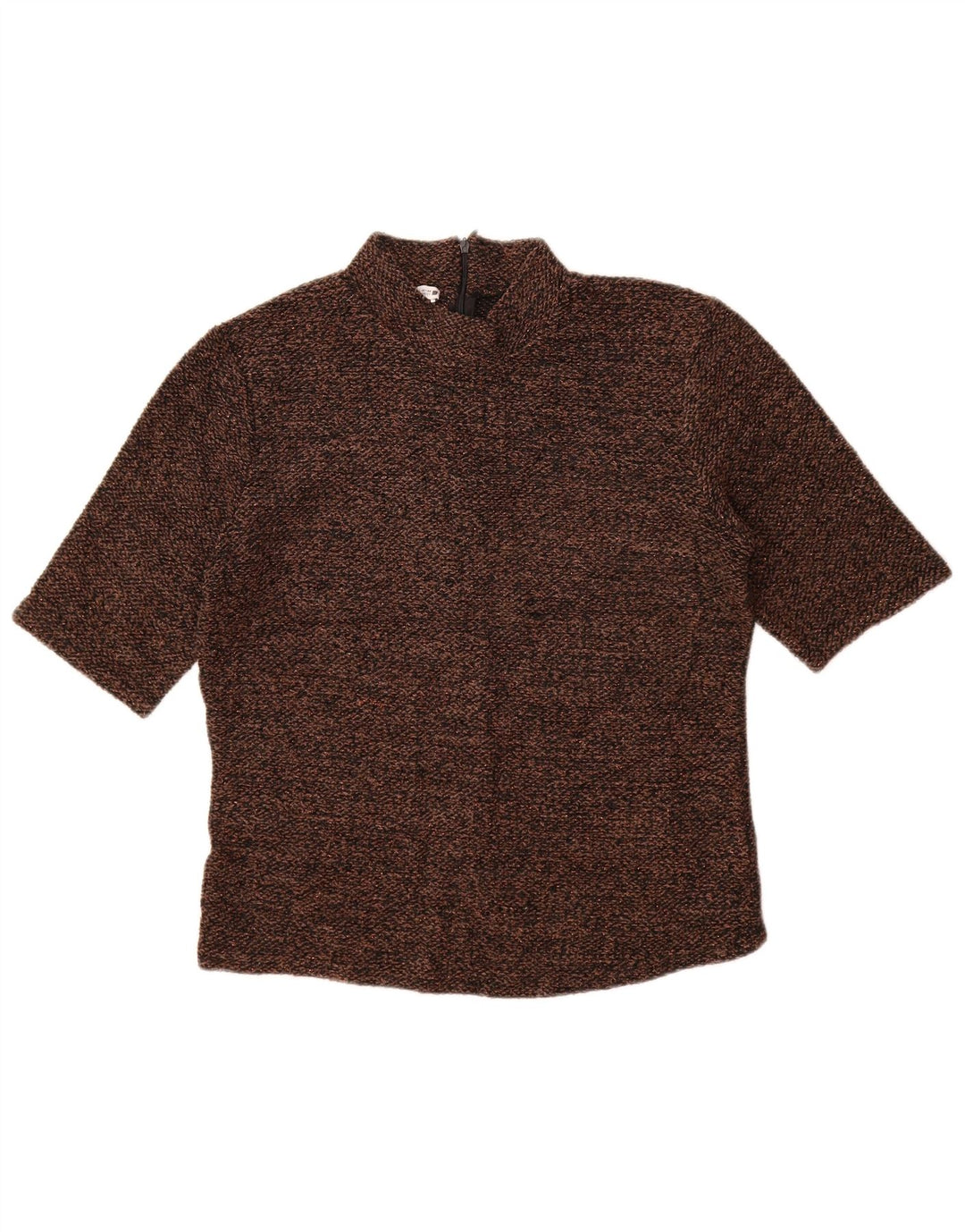ZARA Γυναικεία Μπλούζα Τοπ UK 14 Large Brown Πολυεστέρας