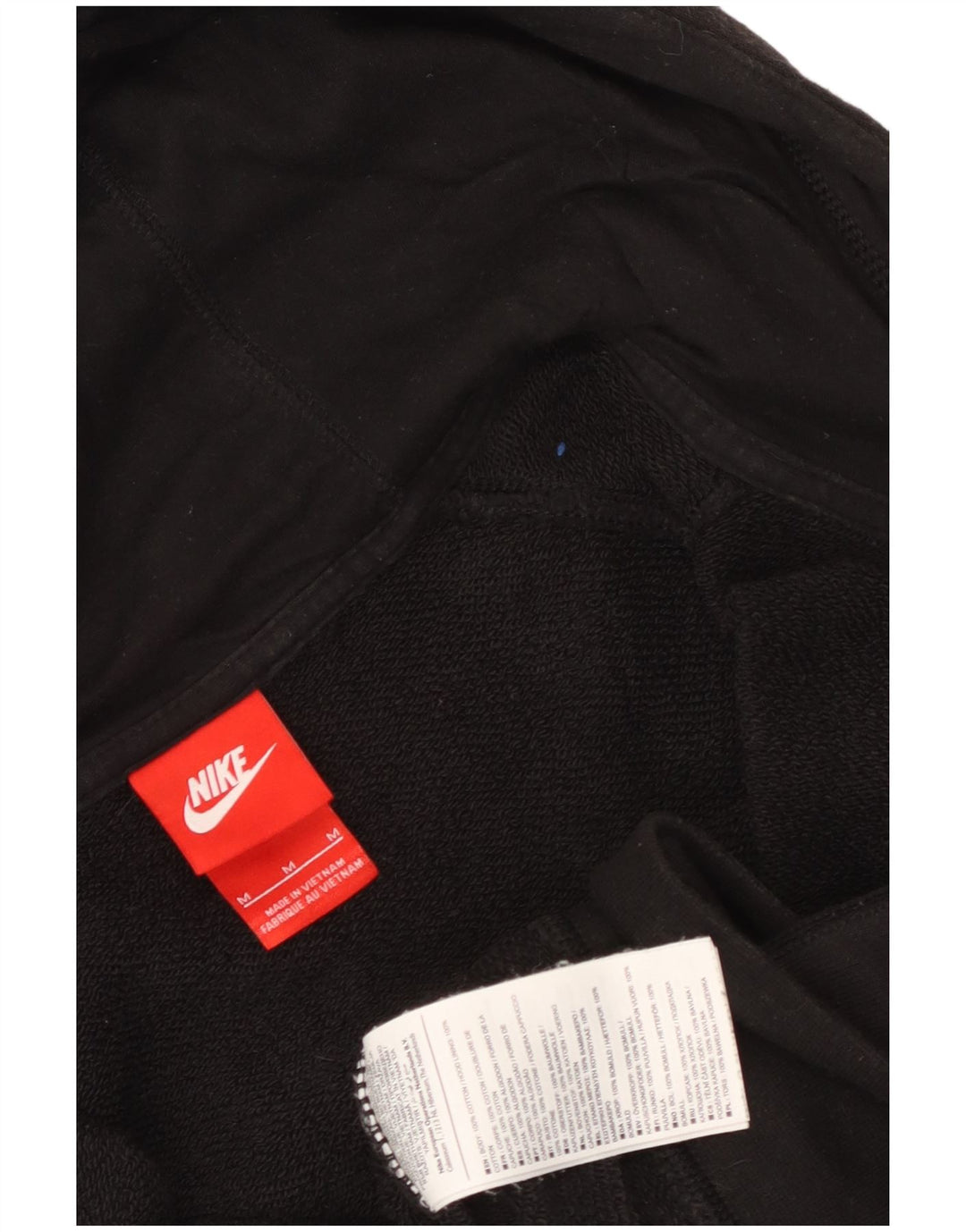 Ανδρικό πουλόβερ Nike με φερμουάρ με κουκούλα, μεσαίο μαύρο βαμβακερό