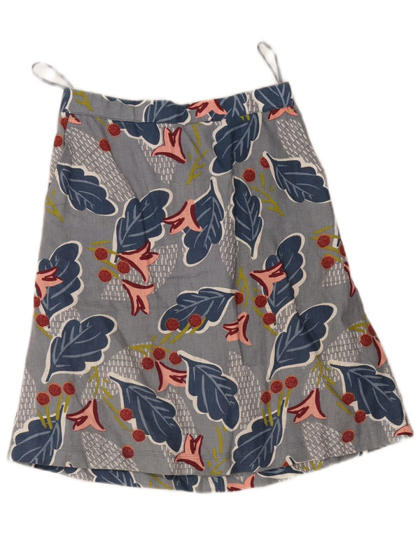 White Stuff Γυναικεία Φούστα Α-Line UK 8 Small W28 Grey Floral λινό