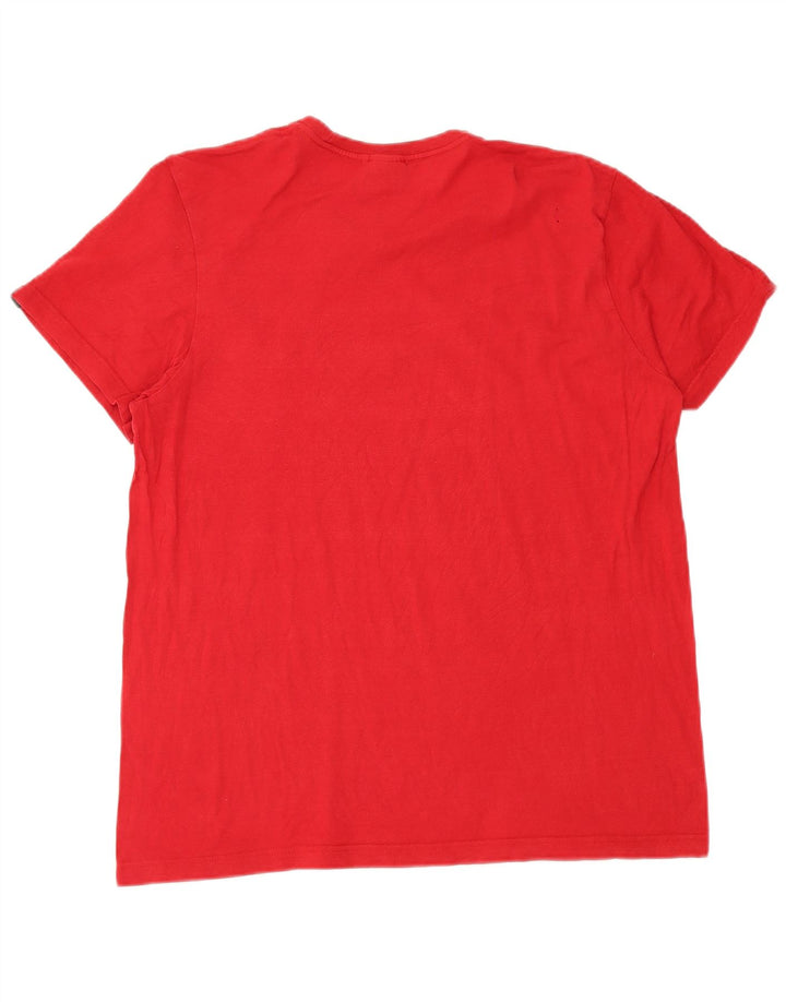 Ανδρικό γραφικό T-Shirt Adidas Top Μεσαίο κόκκινο βαμβακερό