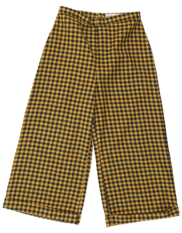 Vintage γυναικείο ψηλόμεσο παντελόνι Capri W28 L22 Κίτρινο Gingham