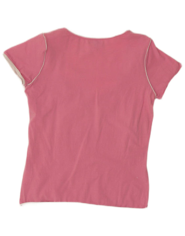Γυναικείο γραφικό μπλουζάκι Colmar Slim Fit Top UK 16 μεγάλο ροζ βαμβακερό λογότυπο