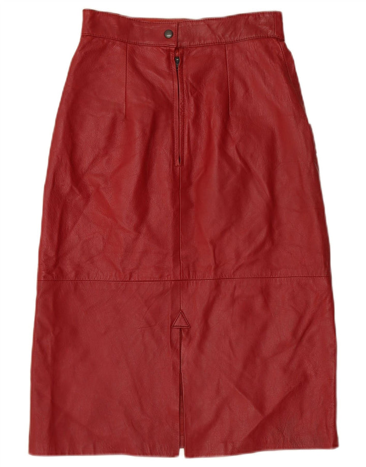 Γυναικεία ψηλόμεση δερμάτινη φούστα VINTAGE W24 XS Μπορντό