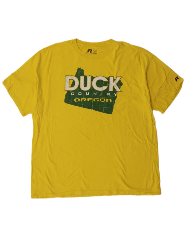 Ανδρικό γραφικό μπλουζάκι Russell Athletic Top 2XL Κίτρινο