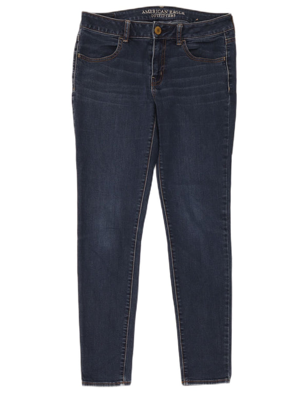 American Eagle Outfitters Γυναικεία Skinny Jeans UK 12 Medium W32 L29 Navy Blu