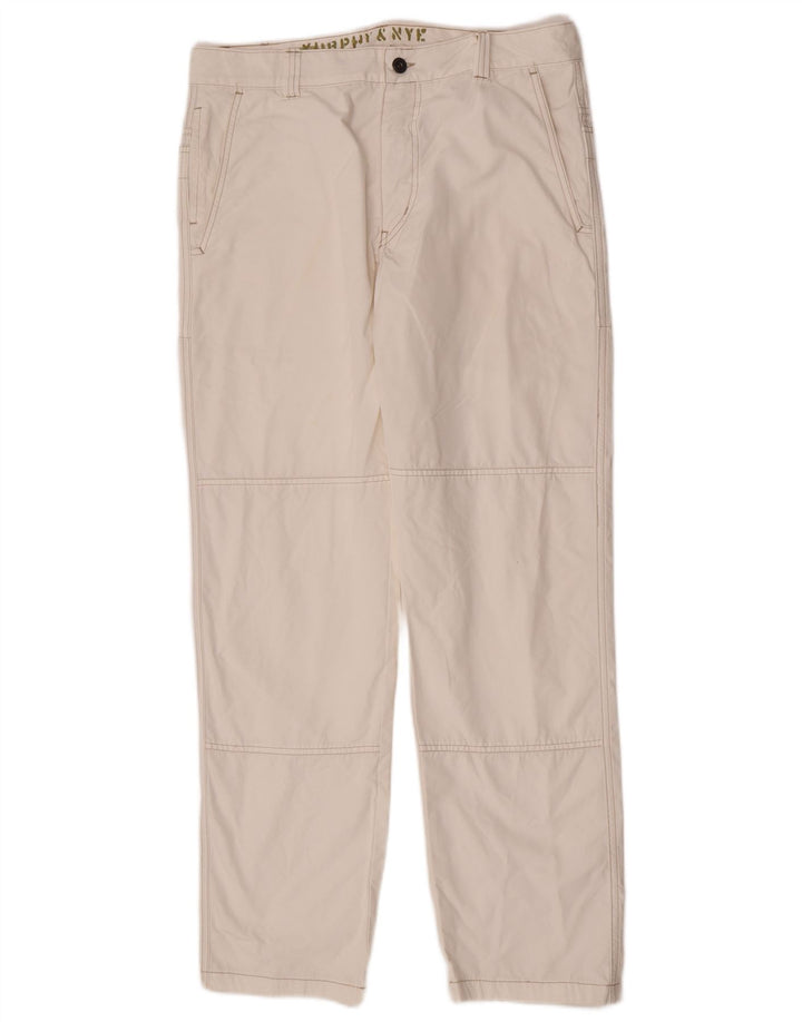 Murphy & Nye Ανδρικό παντελόνι Chino W36 L32 Λευκό βαμβακερό