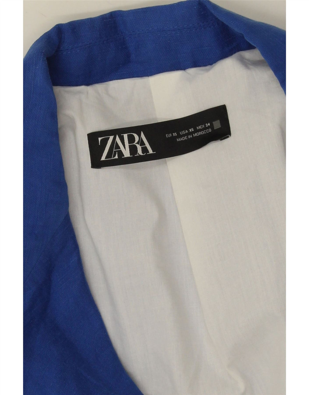 Zara Γυναικείο μπουφάν με διπλό στήθος υπερμεγέθη Blazer UK 6 XS Blue Lyocell