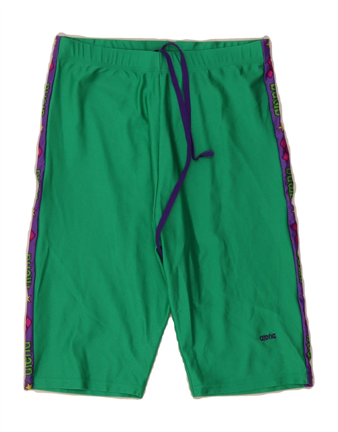 ARENA Mens Graphic Sport Shorts Small Green Colourblock Polyamide Vintage Arena and Second-Hand Arena from Messina Hembry 