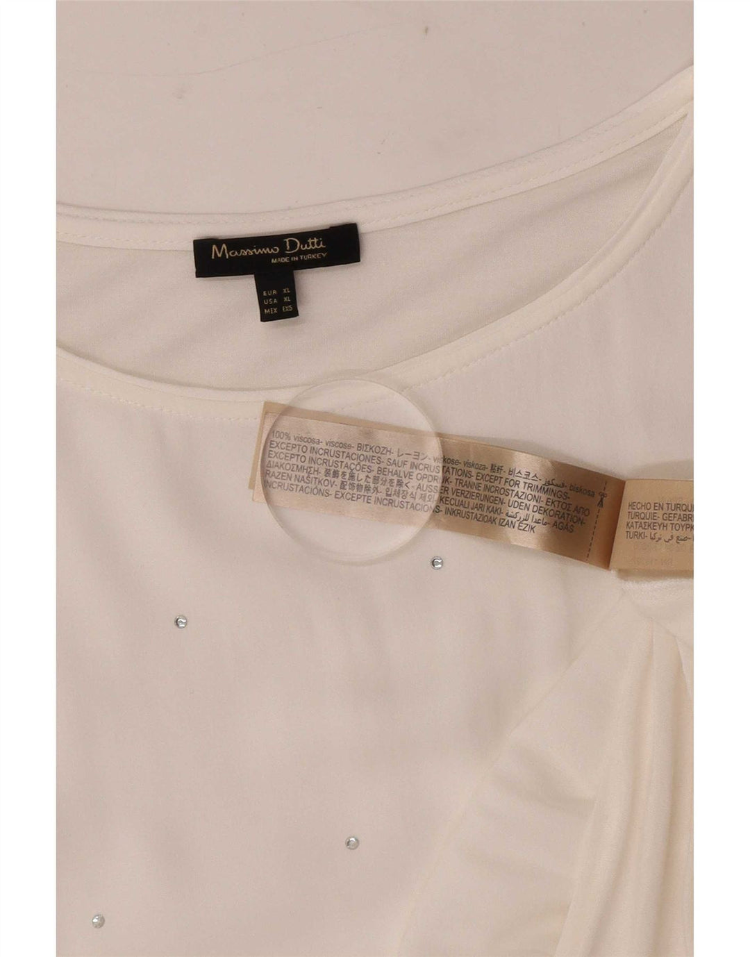 Massimo Dutti Γυναικεία Μπλούζα Τοπ UK 18 XL Λευκή βισκόζη