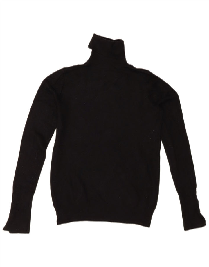 ZARA Womens Roll Neck Jumper Sweater UK 10 Small Black Viscose