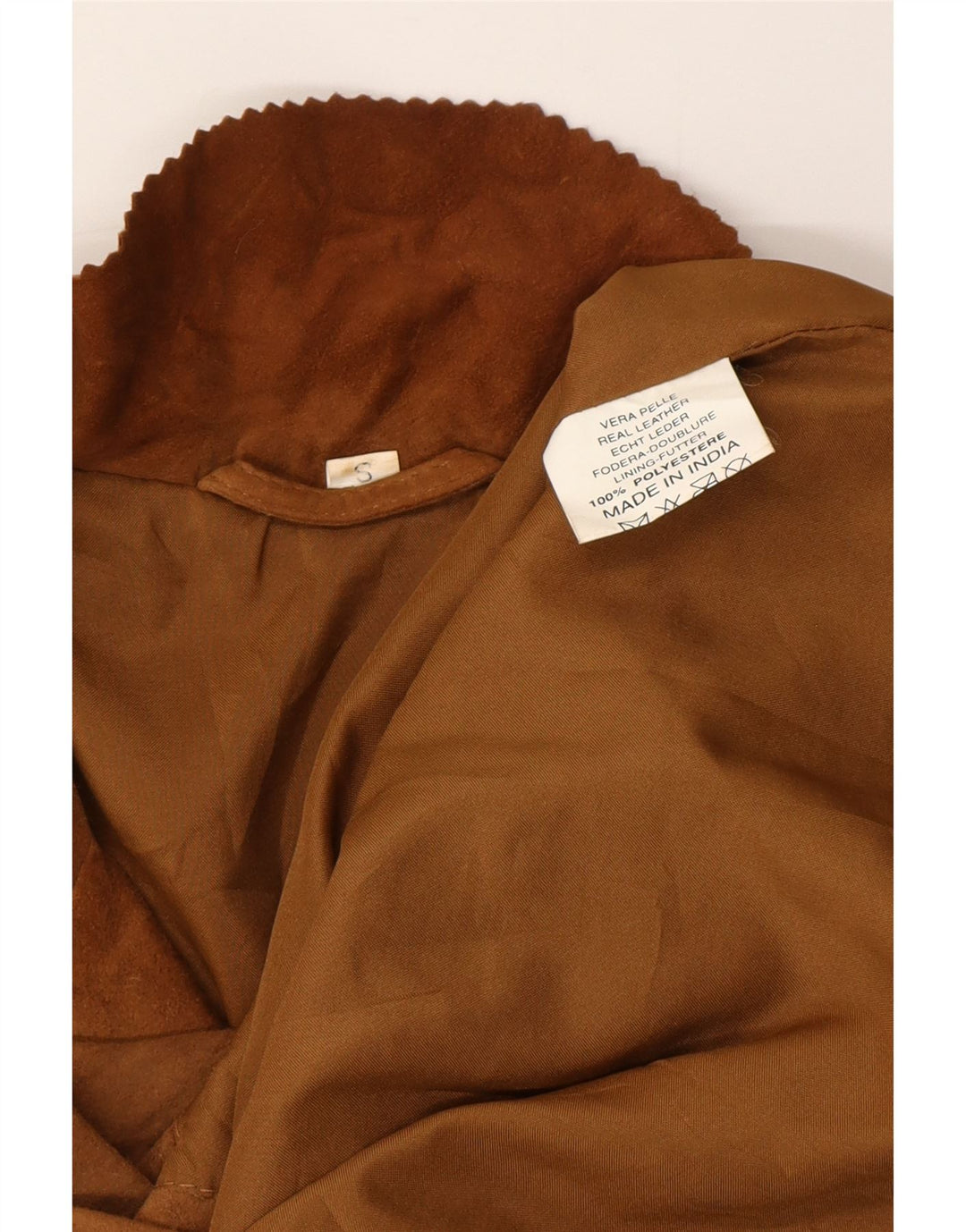 VINTAGE Γυναικείο Μπουφάν με 3 κουμπιά Suede Blazer UK 10 Small Beige