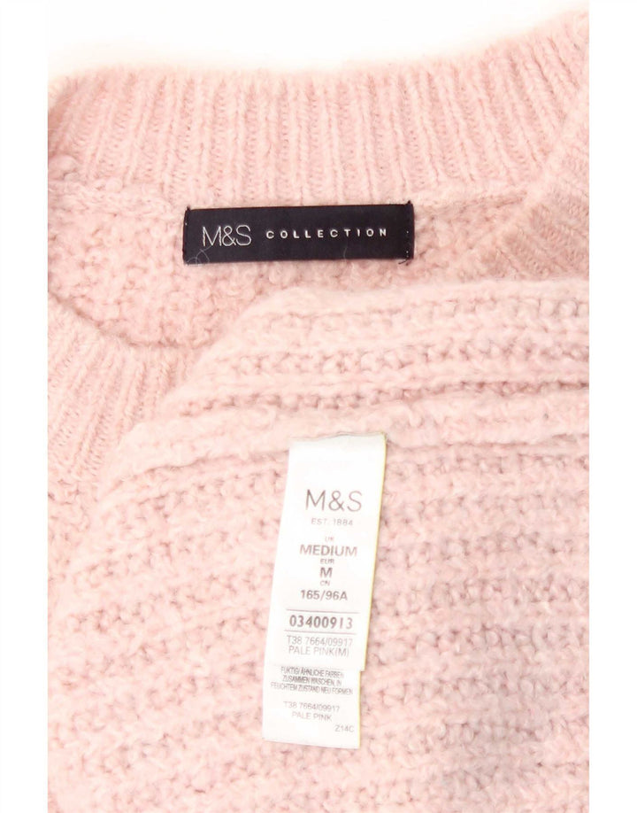 Marks & Spencer Γυναικείο πουλόβερ υπερμεγέθη Crew Neck Jumper UK 14 Medium Pink