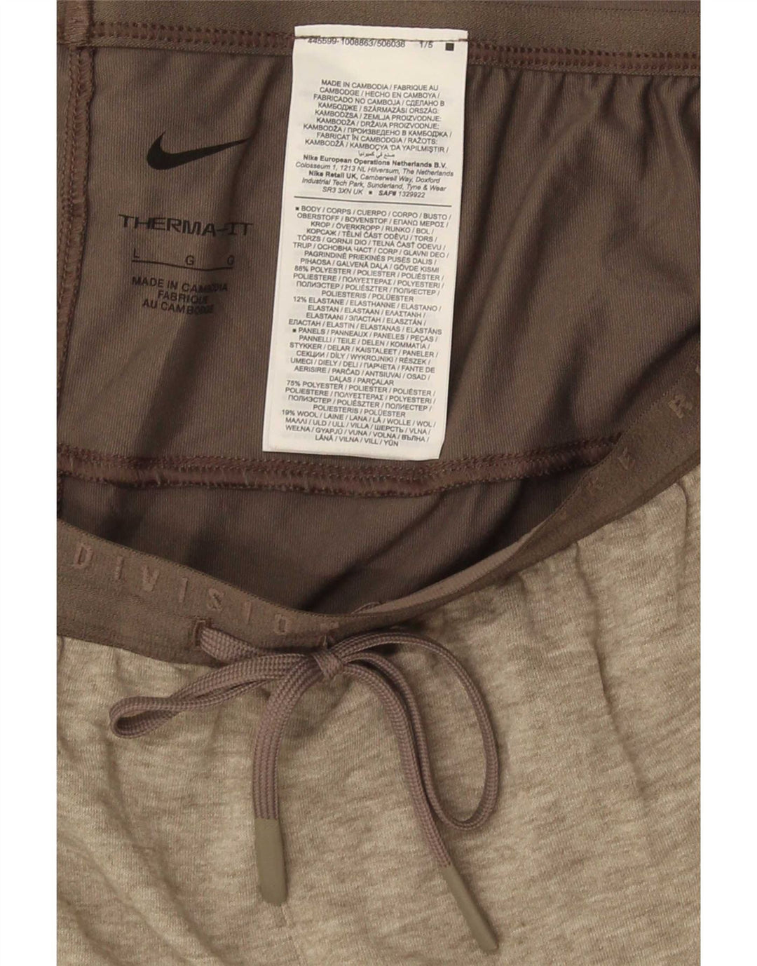 Ανδρική φόρμα γυμναστικής Nike Therma-Fit Παντελόνι με μεγάλο γκρι πολυεστέρα