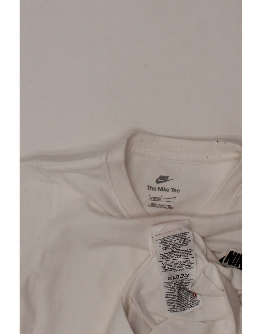 Μπλουζάκι NIKE για αγόρι τοπ 8-9 ετών, μικρό λευκό βαμβακερό