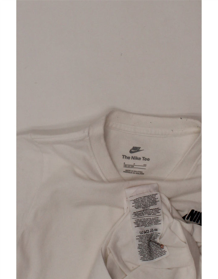 Μπλουζάκι NIKE για αγόρι τοπ 8-9 ετών, μικρό λευκό βαμβακερό