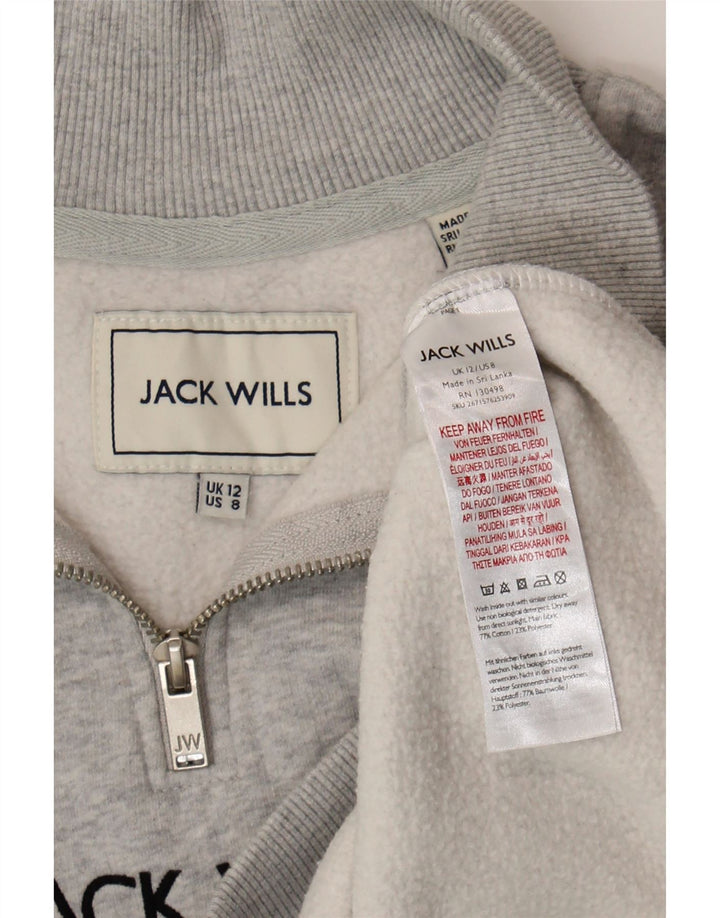 Jack Wills Γυναικείο Γραφικό Φούτερ Jumper UK 12 Medium Grey