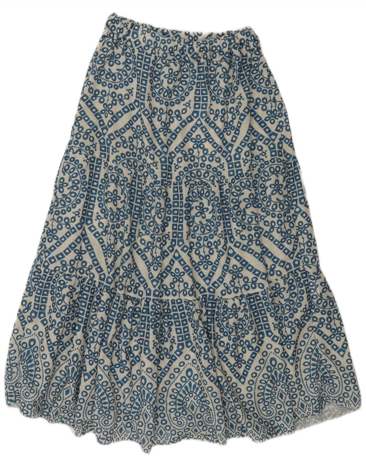 Vintage Γυναικεία Maxi Φούστα W28 Medium Blue Paisley Viscose