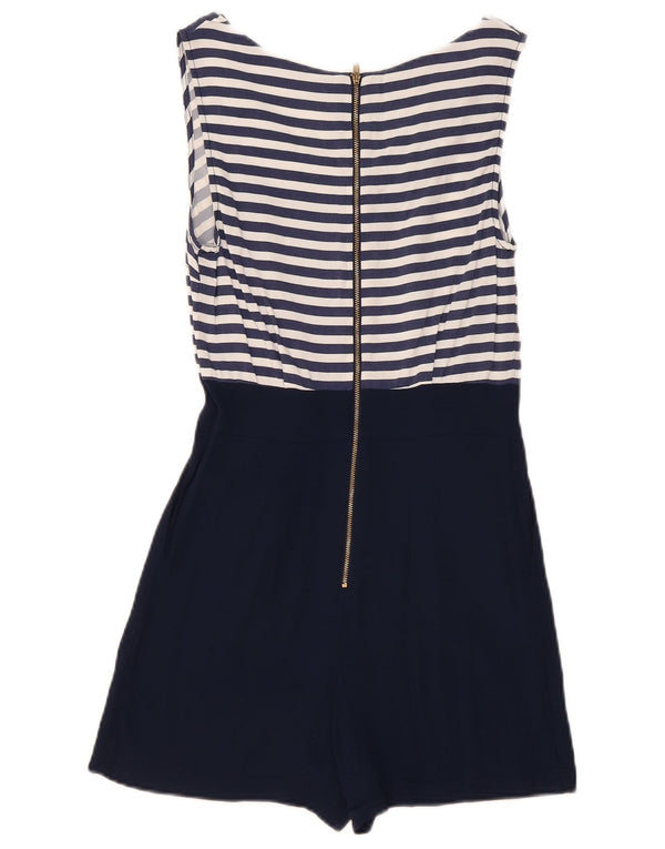 Topshop γυναικεία αμάνικη φόρμα UK 10 Small Navy Blue ριγέ βισκόζη