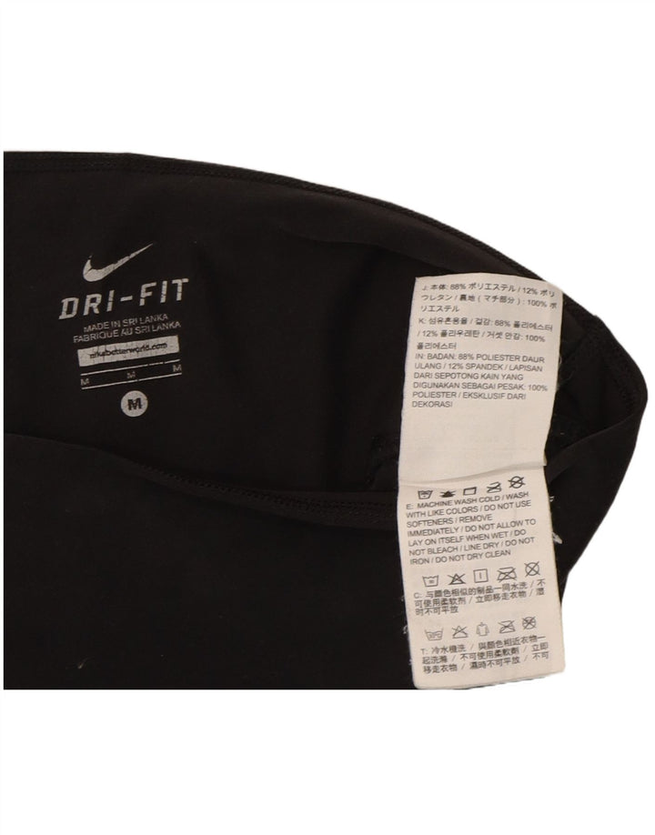 NIKE Womens Dri Fit Leggings UK 12 Medium  Black Polyester