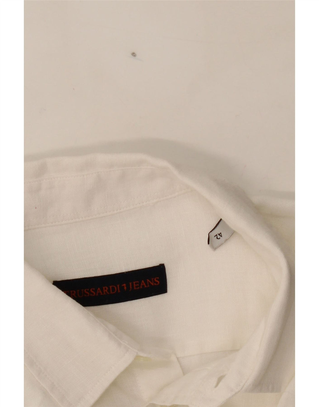 TRUSSARDI JEANS Mens Shirt Size 42 Large White Vintage Trussardi Jeans and Second-Hand Trussardi Jeans from Messina Hembry 