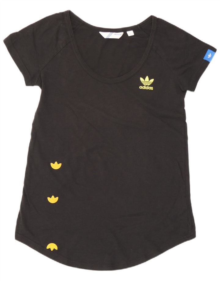 Γυναικείο γραφικό T-Shirt Adidas Top EU 38 Μεσαίο μαύρο βαμβακερό