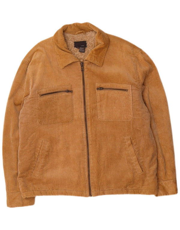 Zara Ανδρικό Σέρπα Κοτλέ μπουφάν UK 44 2XL Μπεζ βαμβακερό