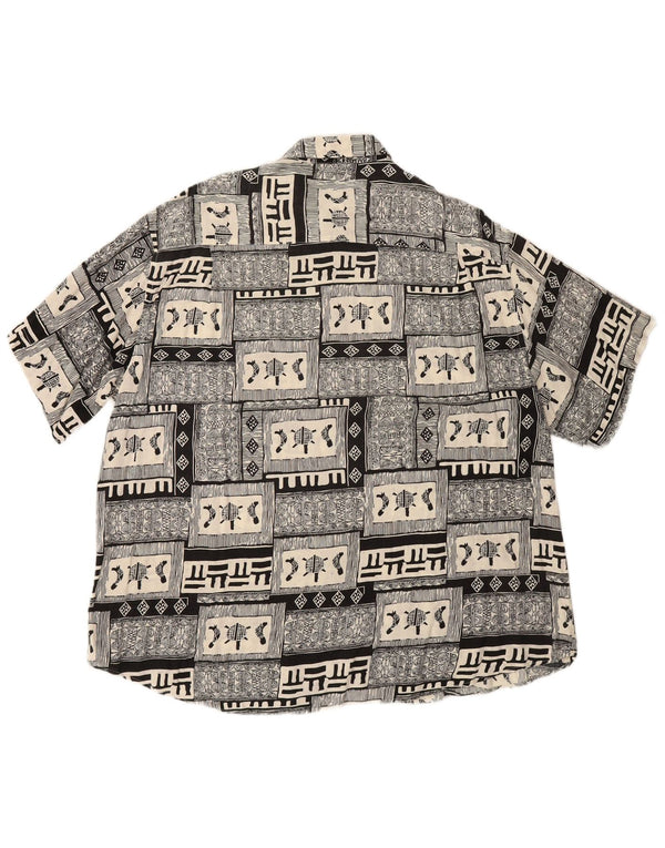 Ανδρικό κοντομάνικο πουκάμισο BOULEE μέγεθος 45/46 2XL Μαύρο συνονθύλευμα βισκόζη