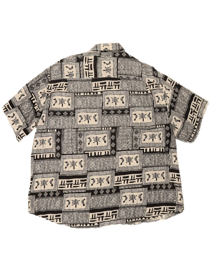 Ανδρικό κοντομάνικο πουκάμισο BOULEE μέγεθος 45/46 2XL Μαύρο συνονθύλευμα βισκόζη