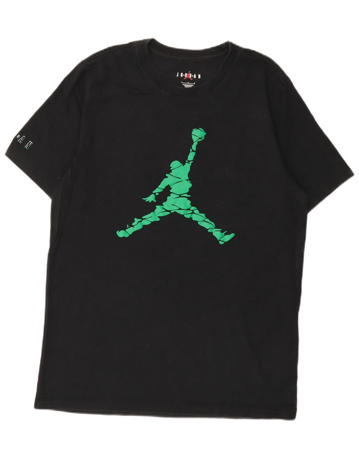 Jordan Ανδρικό γραφικό T-Shirt Top μεγάλο μαύρο βαμβακερό