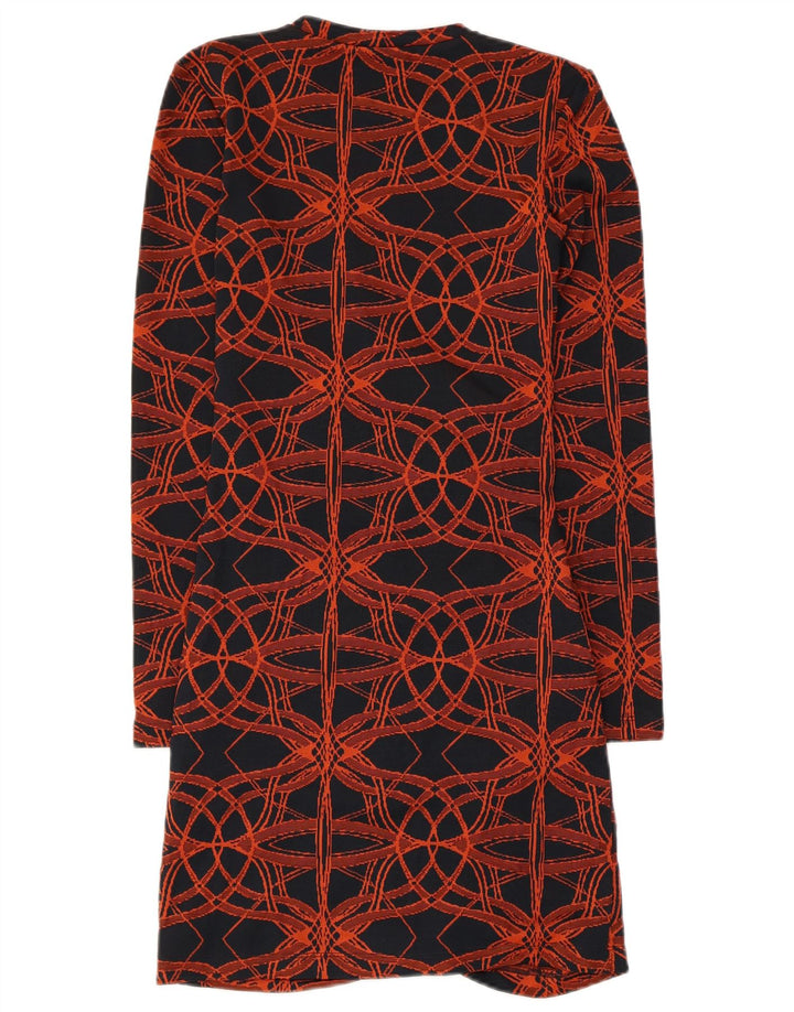 Zara Γυναικείο Abstract Pattern Φόρεμα μακρυμάνικο Shift UK 8 Small μαύρο