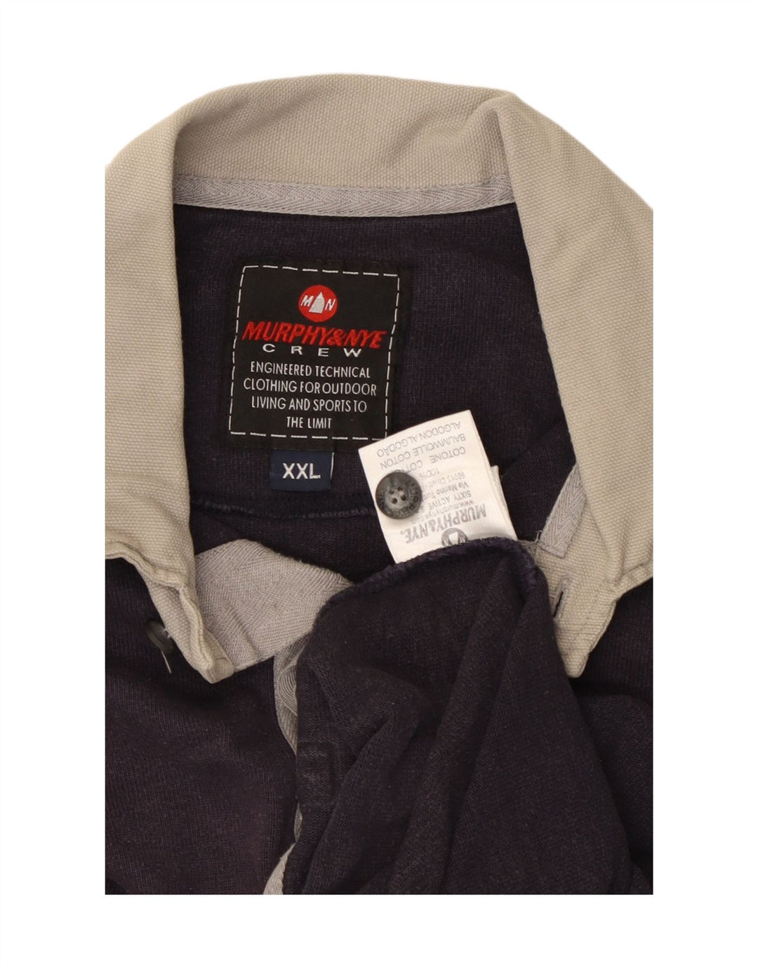 MURPHY & NYE Ανδρικό μακρυμάνικο μπλουζάκι ράγκμπι πόλο 2XL Navy Blue βαμβακερό