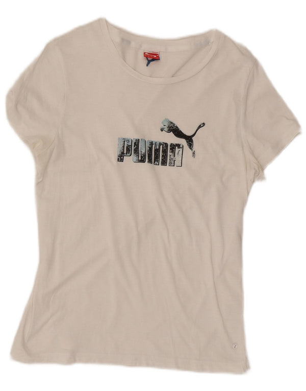 Γυναικείο γραφικό μπλουζάκι Puma Top UK 14 Large White