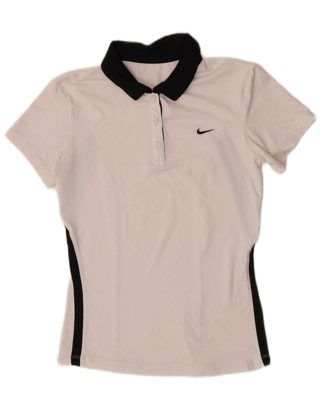 Γυναικείο μπλουζάκι πόλο Nike Dri Fit UK 10 Small White Colourblock
