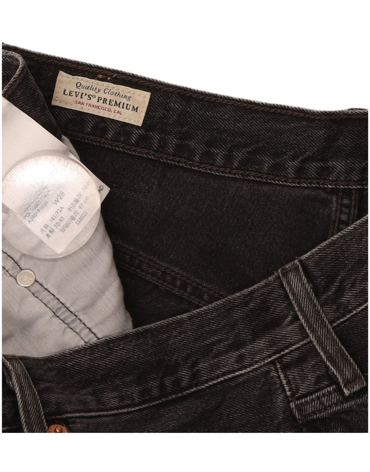 Γυναικείο σορτς Levi's 501 τζιν W28 μεσαίο μαύρο βαμβακερό