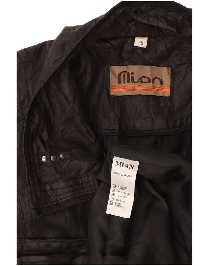 Vintage Ανδρικό Μπουφάν από Faux Leather IT 48 Medium Black Polyester