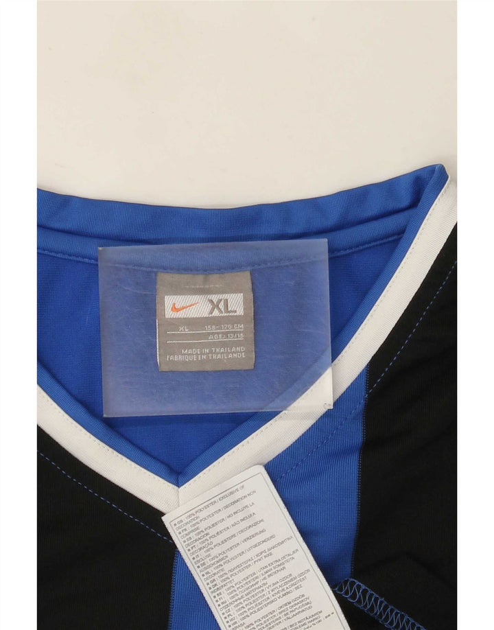 Nike Boys T-shirt 13-14 ετών XL μπλε ριγέ πολυεστέρα