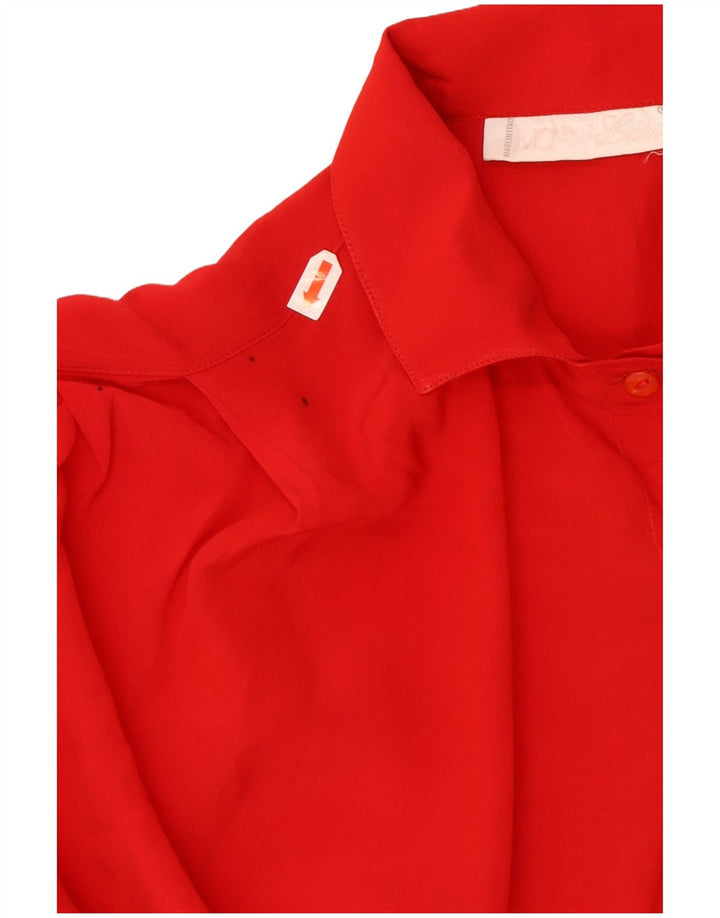 Vintage Γυναικείο Πουκάμισο Μπλούζα IT 46 Μεγάλο Κόκκινο