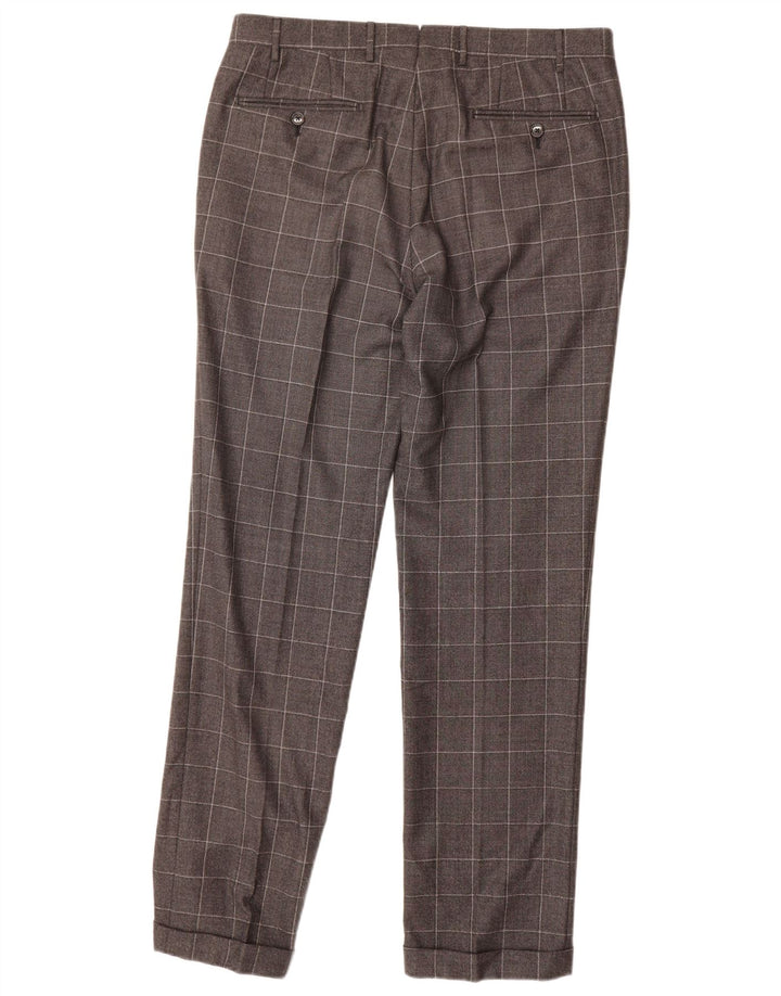 CORNELIANI Ανδρικό ίσιο παντελόνι IT 50 Large W34 L32 Grey Check